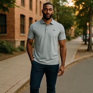 Under Armour Men’s Loose Fit HeatGear Polo Shirt Blue Size Medium